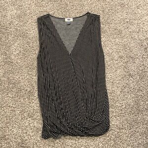 Old Navy Print Patterned Slit Tank Top Black & White